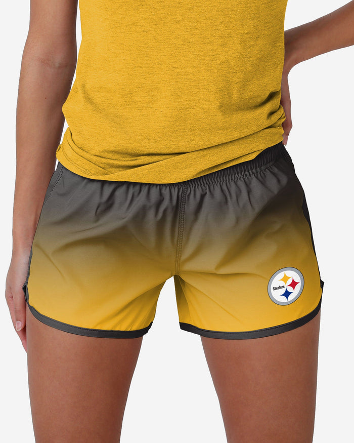 Pittsburgh Steelers Womens Gradient Running Shorts FOCO S - FOCO.com