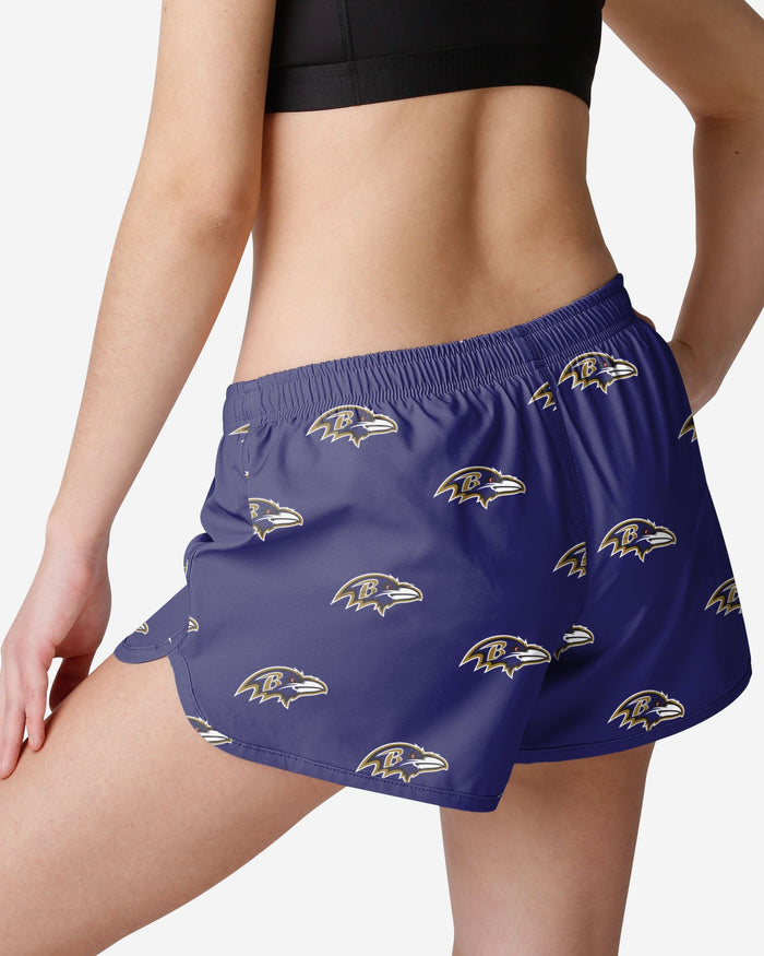 Baltimore Ravens Womens Mini Print Running Shorts FOCO - FOCO.com