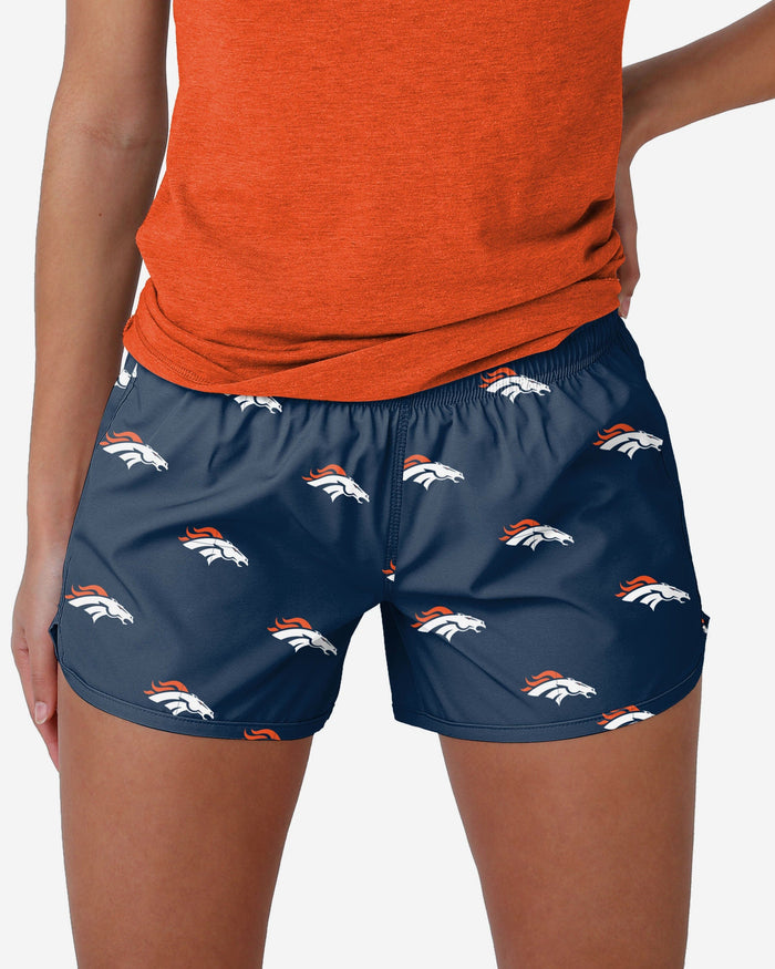Denver Broncos Womens Mini Print Running Shorts FOCO S - FOCO.com