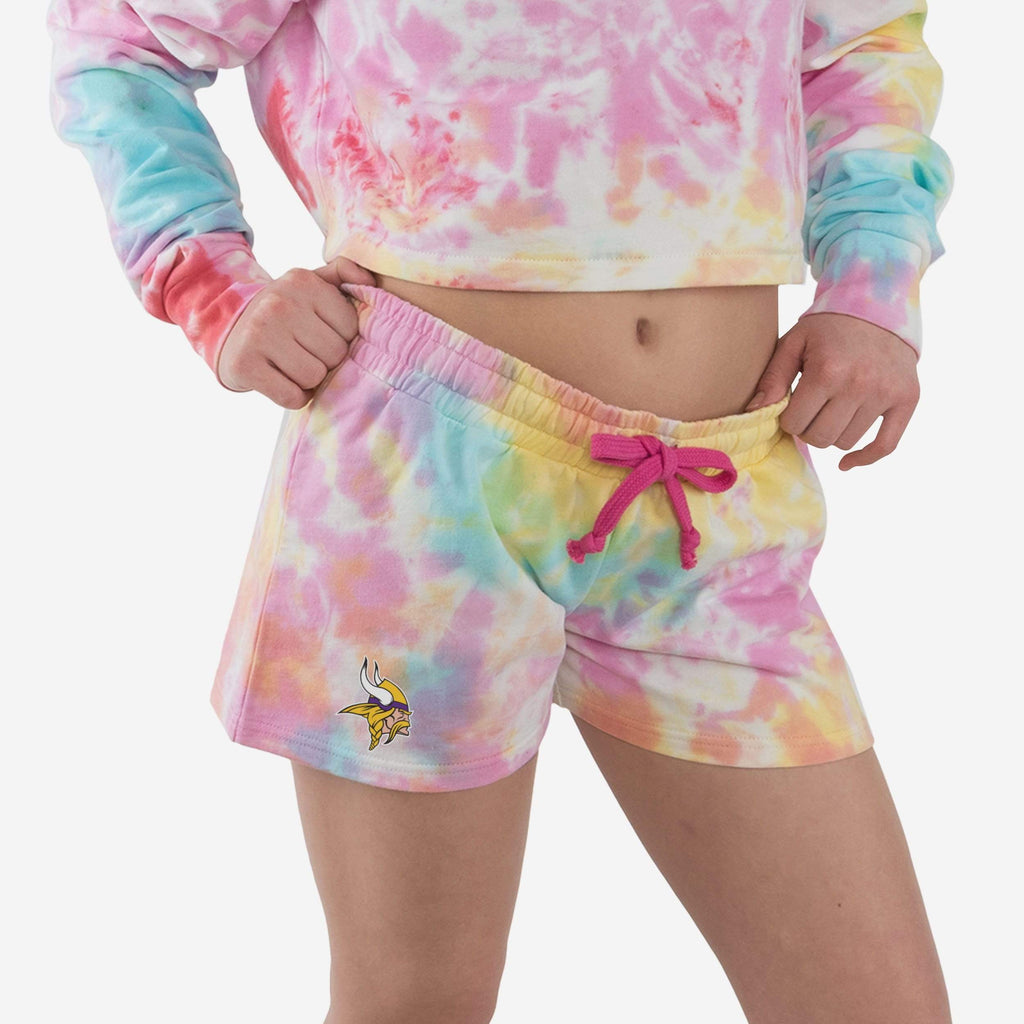 Minnesota Vikings Womens Pastel Tie-Dye Blast Lounge Shorts FOCO S - FOCO.com