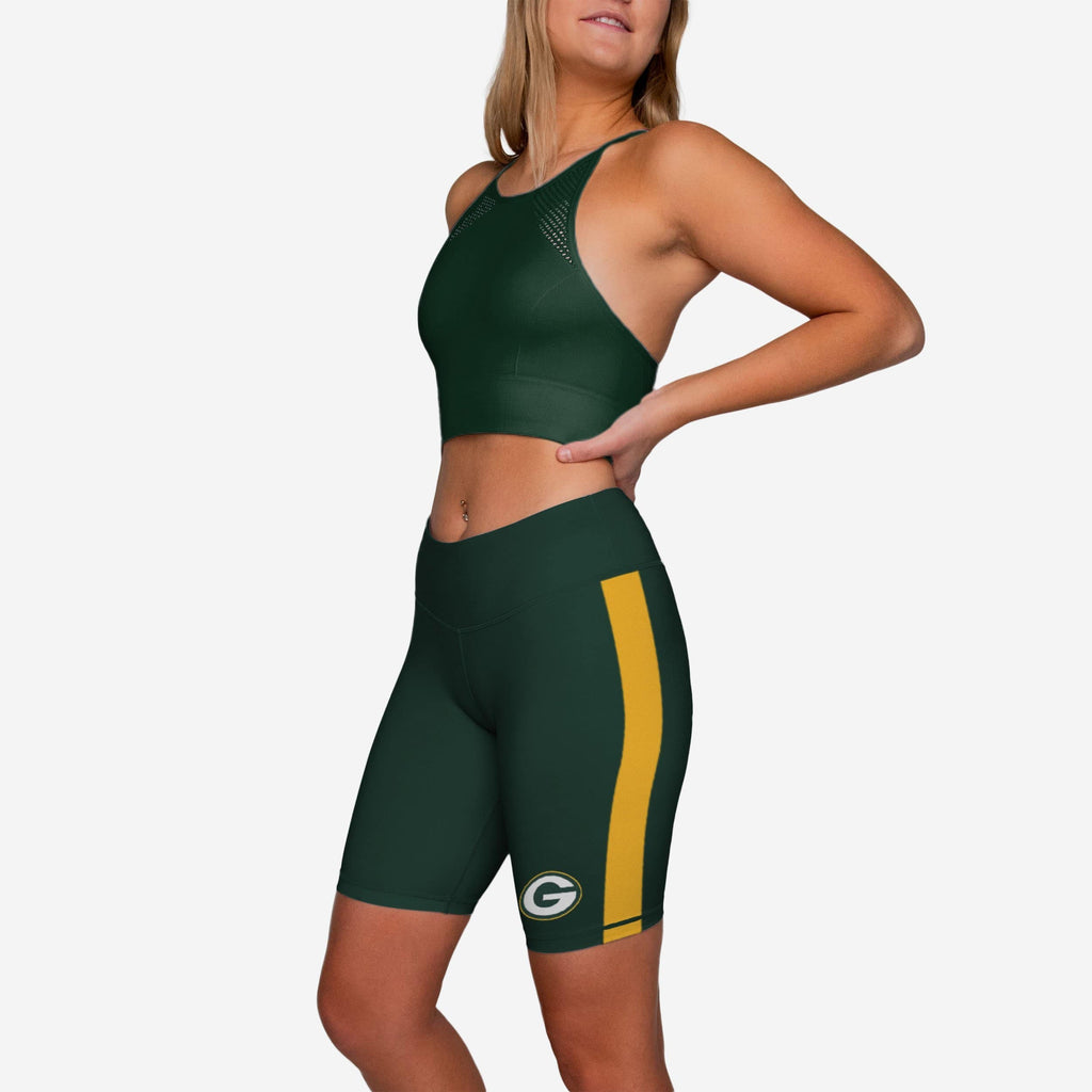 Green Bay Packers Striped Bike Shorts FOCO S - FOCO.com