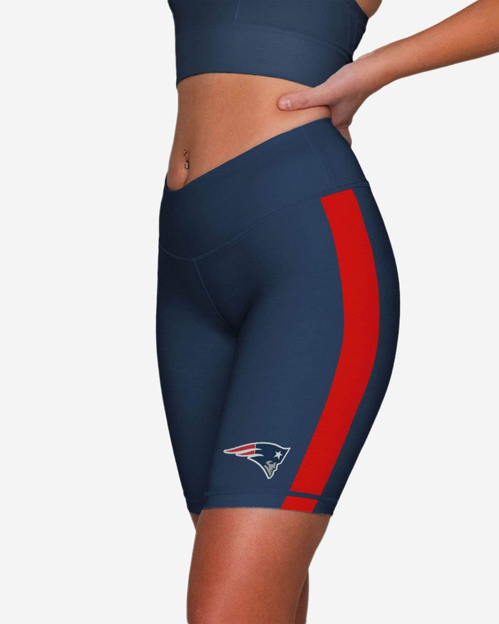 New England Patriots Striped Bike Shorts FOCO - FOCO.com