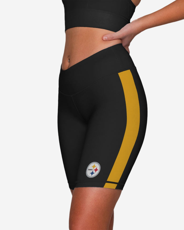 Pittsburgh Steelers Striped Bike Shorts FOCO - FOCO.com
