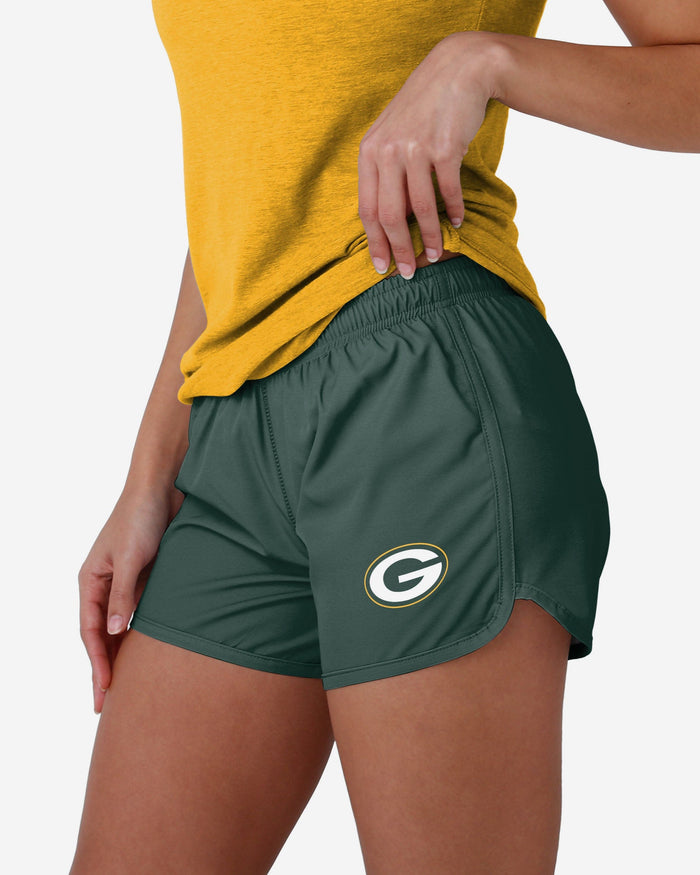 Green Bay Packers Womens Solid Running Shorts FOCO S - FOCO.com