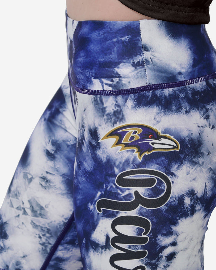 Baltimore Ravens Womens Team Color Tie-Dye Bike Shorts FOCO - FOCO.com