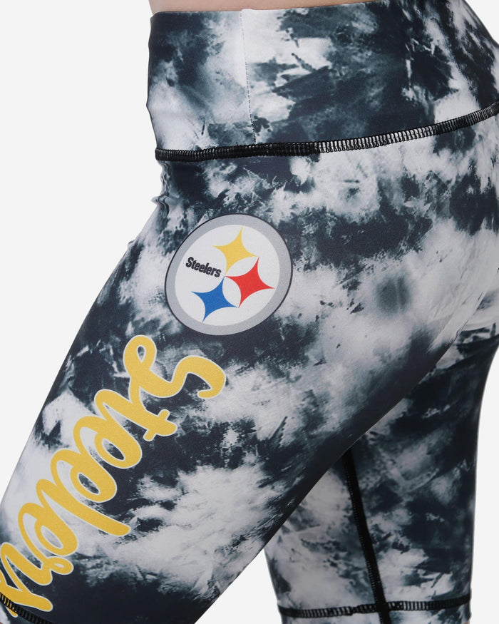 Pittsburgh Steelers Womens Team Color Tie-Dye Bike Shorts FOCO - FOCO.com