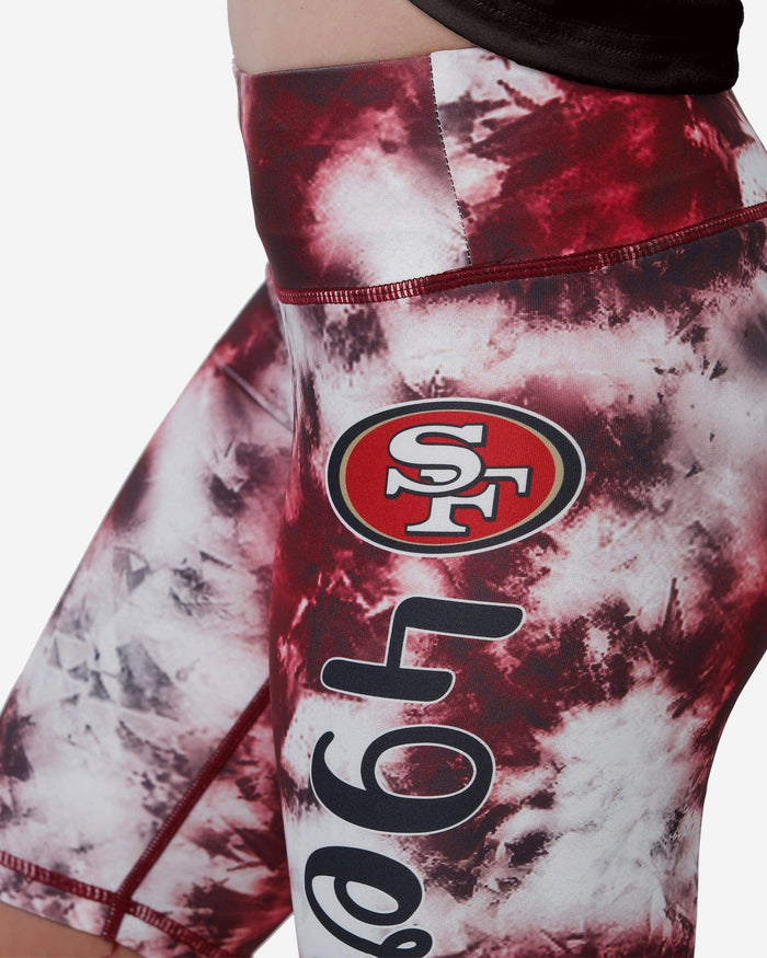 San Francisco 49ers Womens Team Color Tie-Dye Bike Shorts FOCO - FOCO.com