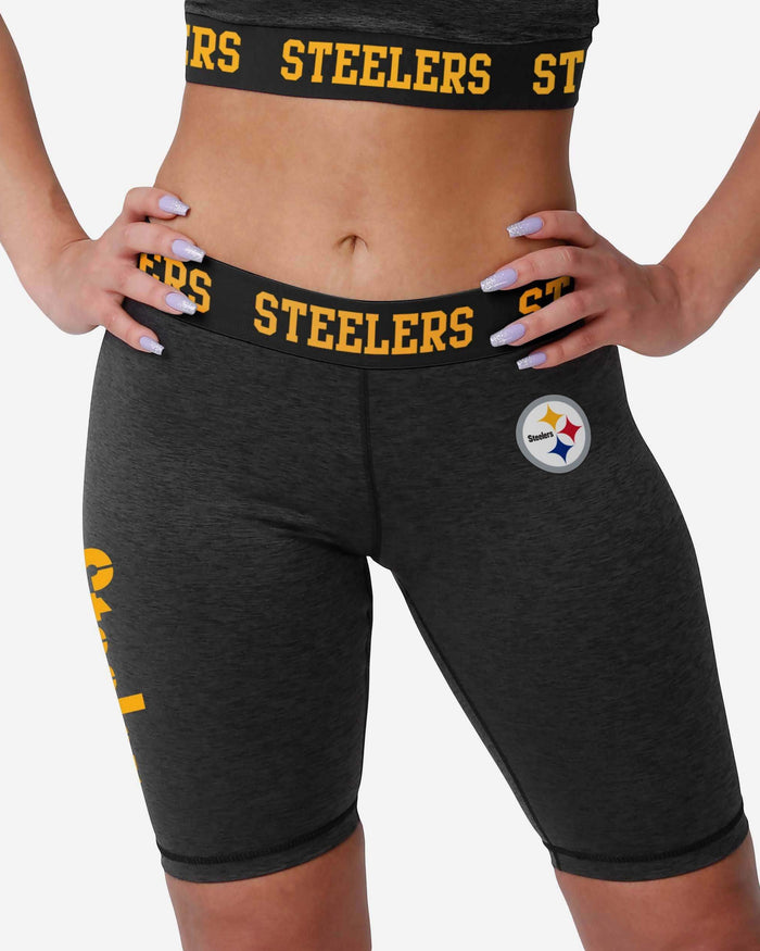 Pittsburgh Steelers Womens Team Color Static Bike Shorts FOCO S - FOCO.com
