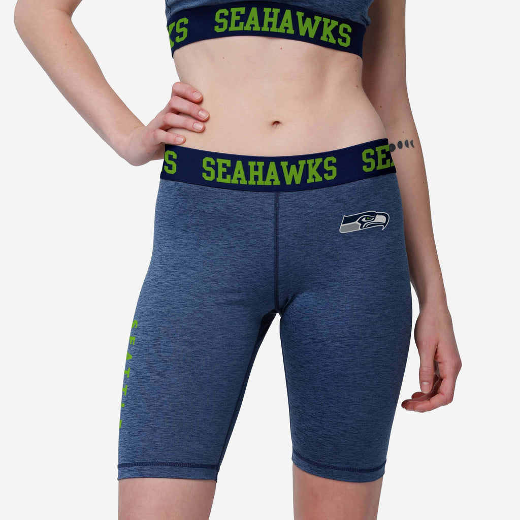 Seattle Seahawks Womens Team Color Static Bike Shorts FOCO S - FOCO.com