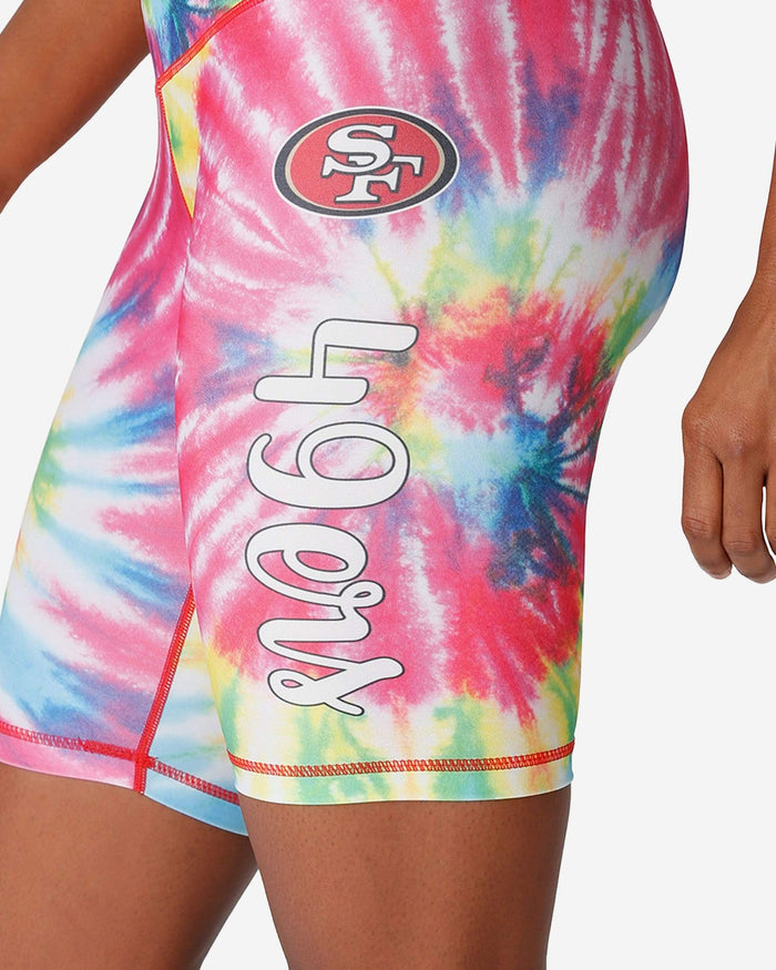 San Francisco 49ers Womens Tie-Dye Bike Shorts FOCO - FOCO.com