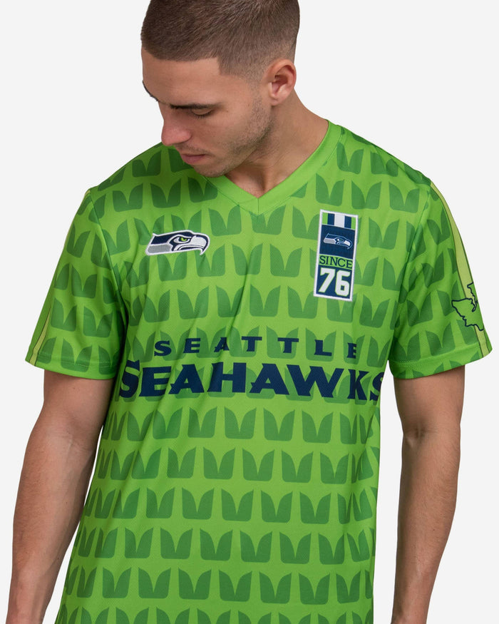 Seattle Seahawks Short Sleeve Soccer Style Jersey FOCO - FOCO.com