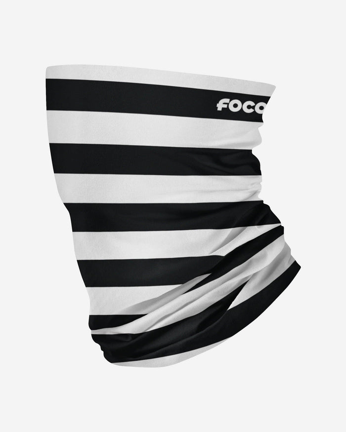 Black & White Stripes Brushed Polyester Gaiter Scarf FOCO - FOCO.com