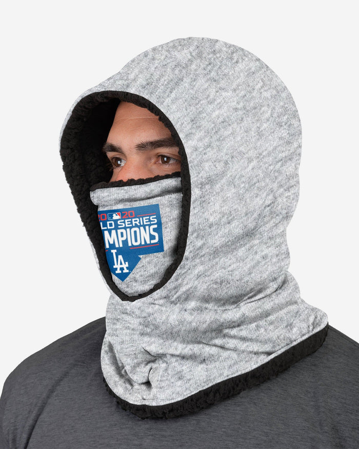 Los Angeles Dodgers 2020 World Series Champions Heather Grey Big Logo Hooded Gaiter FOCO - FOCO.com