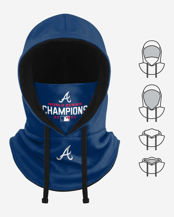Atlanta Braves 2021 World Series Champions Navy Drawstring Hooded Gaiter Scarf FOCO - FOCO.com