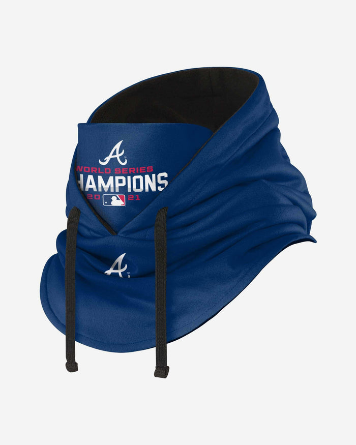 Atlanta Braves 2021 World Series Champions Navy Drawstring Hooded Gaiter Scarf FOCO - FOCO.com
