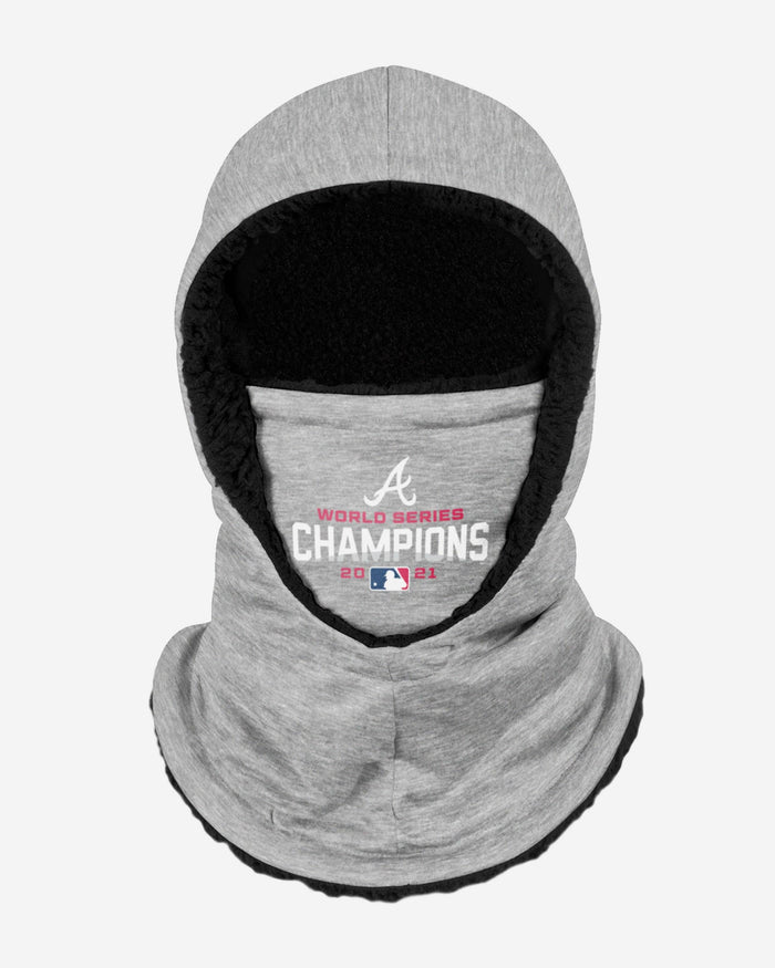 Atlanta Braves 2021 World Series Champions Grey Hooded Gaiter Scarf FOCO - FOCO.com