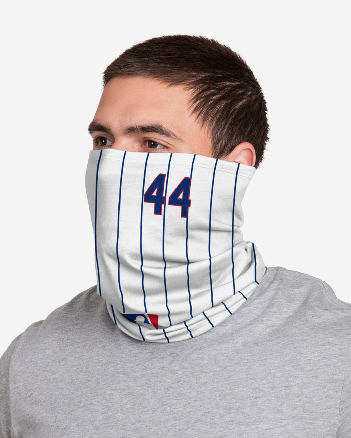 Anthony Rizzo Chicago Cubs On-Field Gameday Pinstripe Stitched Gaiter Scarf FOCO - FOCO.com