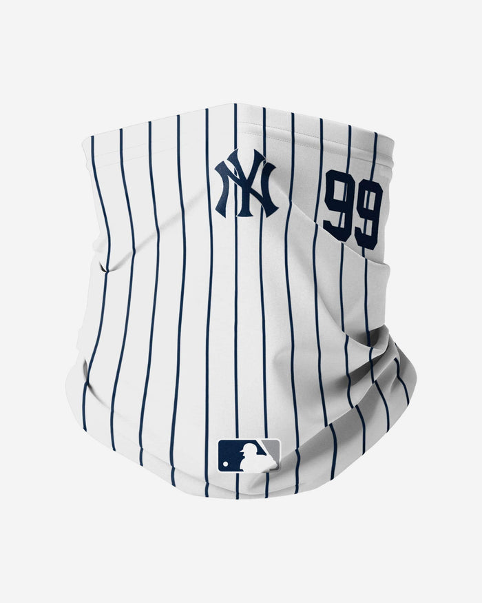 Aaron Judge New York Yankees On-Field Gameday Pinstripe Stitched Gaiter Scarf FOCO - FOCO.com