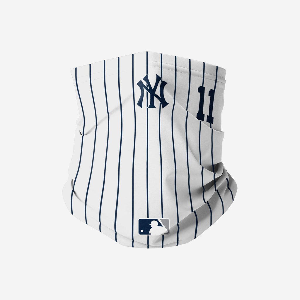 Brett Gardner New York Yankees On-Field Gameday Pinstripe Stitched Gaiter Scarf FOCO - FOCO.com