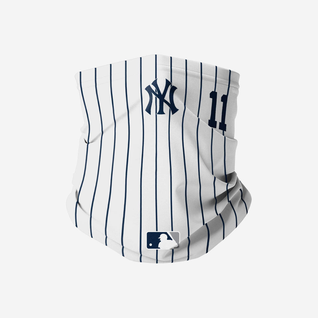 Brett Gardner New York Yankees On-Field Gameday Pinstripe Stitched Gaiter Scarf FOCO - FOCO.com