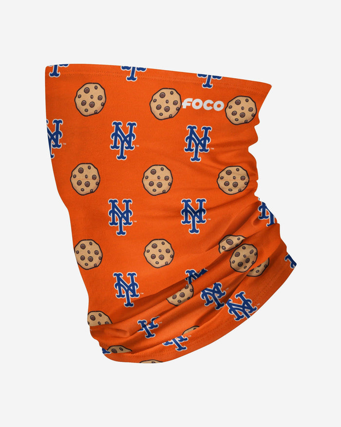 New York Mets Orange Repeat Cookie Stitched Gaiter Scarf FOCO - FOCO.com