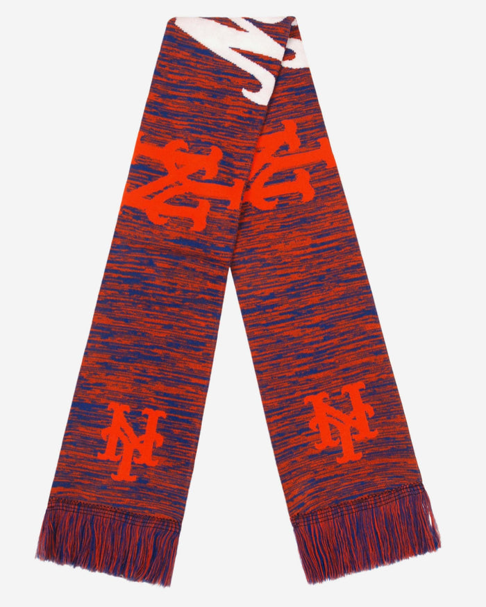 New York Mets Wordmark Big Logo Colorblend Scarf FOCO - FOCO.com