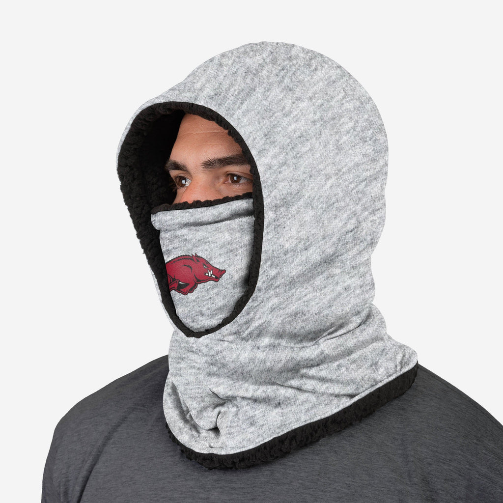 Arkansas Razorbacks Heather Grey Big Logo Hooded Gaiter FOCO