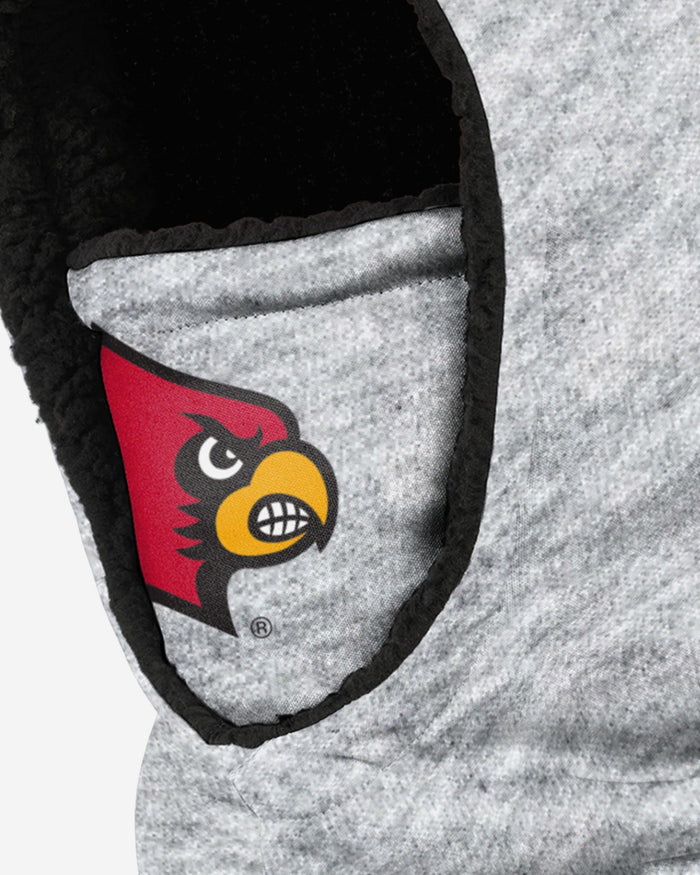 Louisville Cardinals Heather Grey Big Logo Hooded Gaiter FOCO - FOCO.com