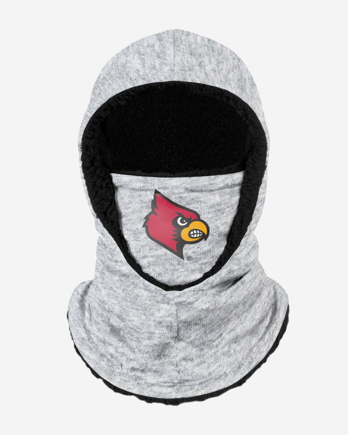 Louisville Cardinals Heather Grey Big Logo Hooded Gaiter FOCO Adult - FOCO.com