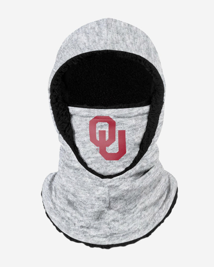 Oklahoma Sooners Heather Grey Big Logo Hooded Gaiter FOCO Adult - FOCO.com