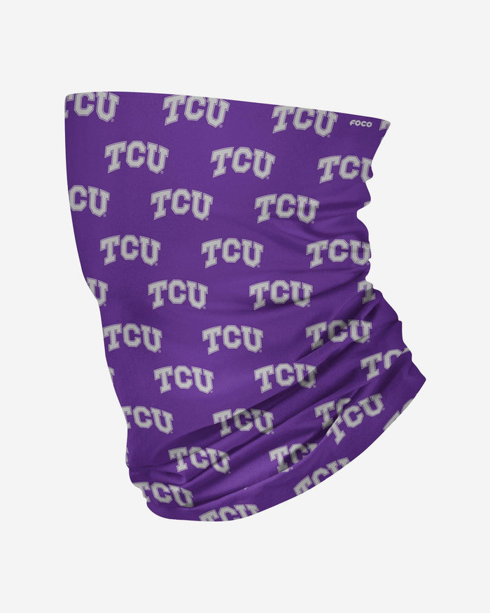 TCU Horned Frogs Mini Print Logo Gaiter Scarf FOCO - FOCO.com
