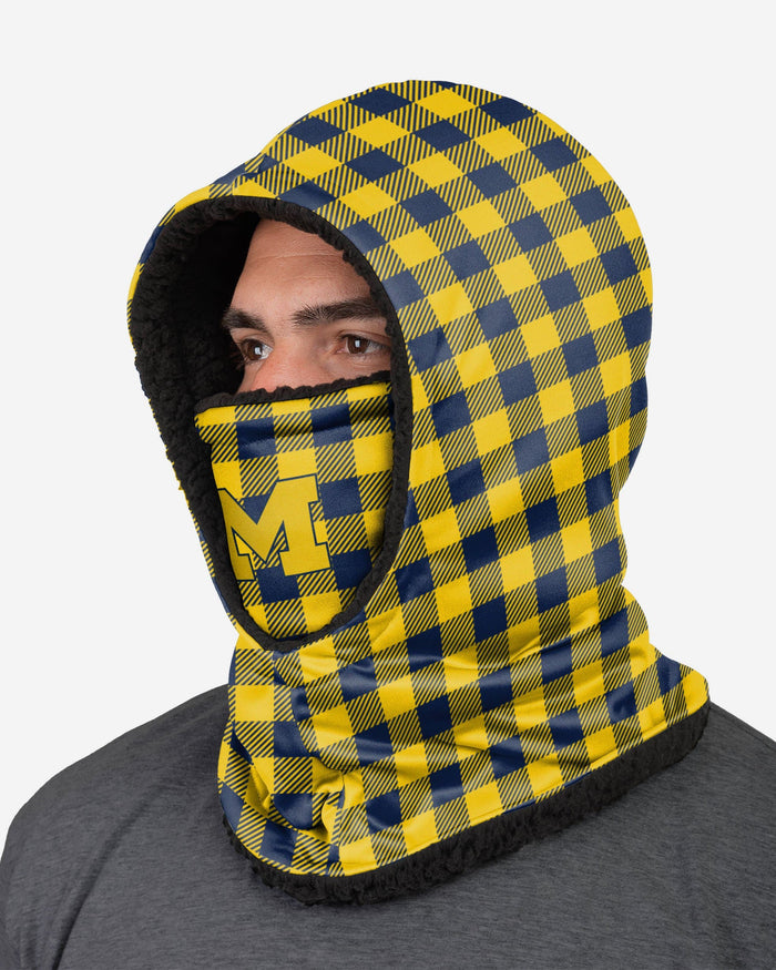 Michigan Wolverines Plaid Hooded Gaiter FOCO - FOCO.com