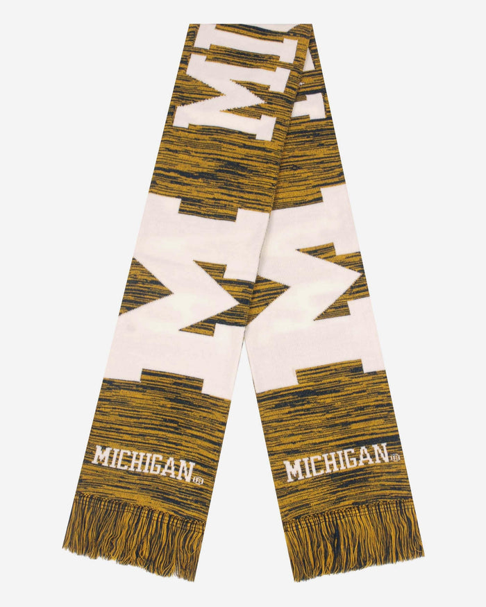 Michigan Wolverines Wordmark Big Logo Colorblend Scarf FOCO - FOCO.com