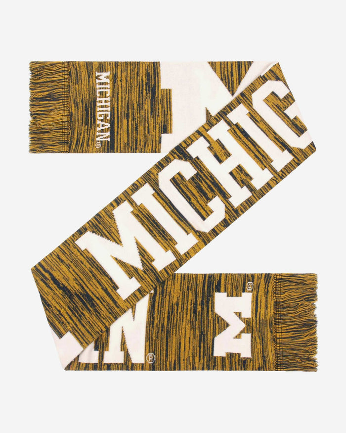 Michigan Wolverines Wordmark Big Logo Colorblend Scarf FOCO - FOCO.com