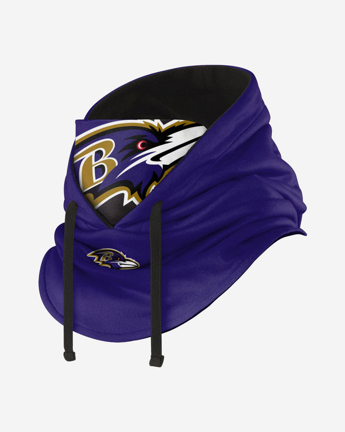 Baltimore Ravens Drawstring Hooded Gaiter FOCO - FOCO.com