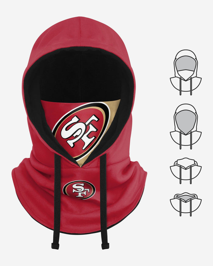 San Francisco 49ers Drawstring Hooded Gaiter FOCO - FOCO.com