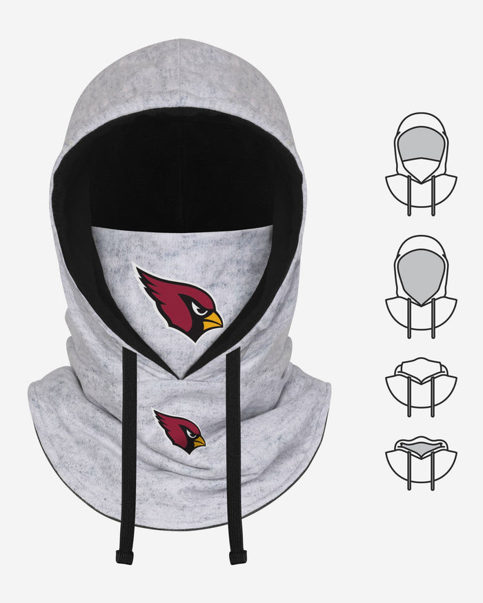 Arizona Cardinals Heather Gray Drawstring Hooded Gaiter Scarf FOCO - FOCO.com