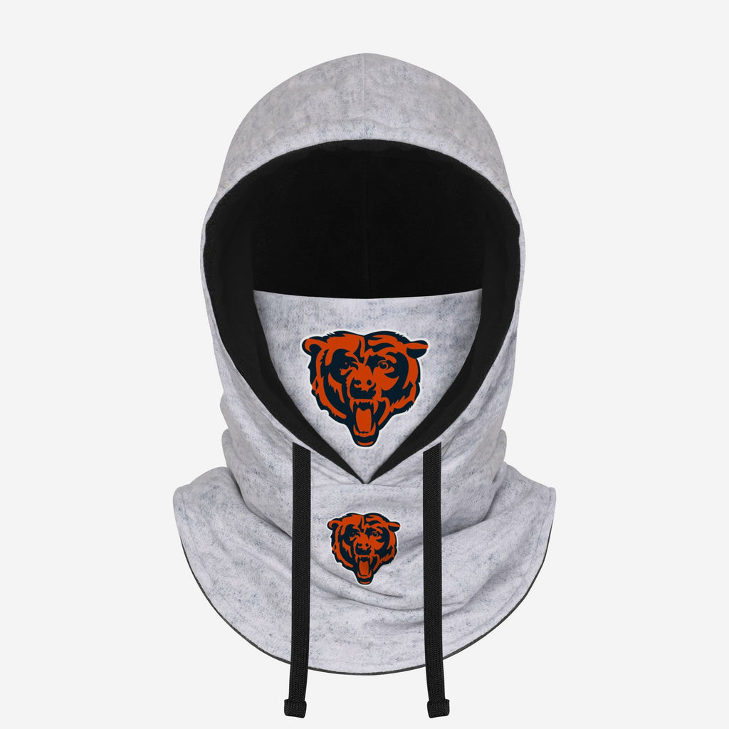 Chicago Bears Heather Gray Drawstring Hooded Gaiter Scarf FOCO - FOCO.com