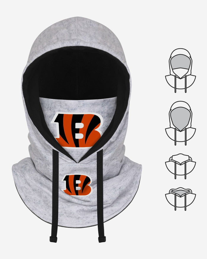 Cincinnati Bengals Heather Gray Drawstring Hooded Gaiter Scarf FOCO - FOCO.com