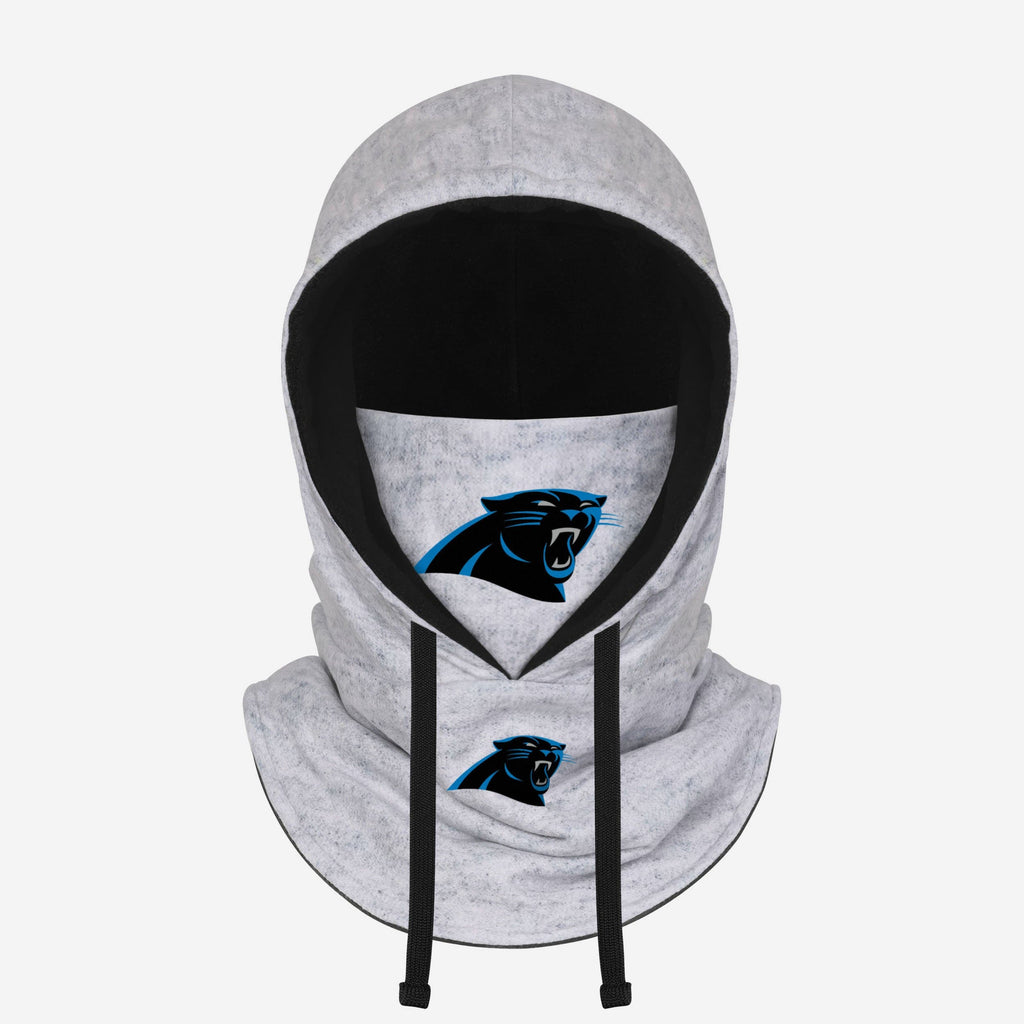 Carolina Panthers Heather Gray Drawstring Hooded Gaiter Scarf FOCO - FOCO.com