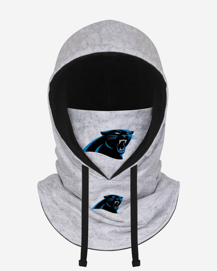 Carolina Panthers Heather Gray Drawstring Hooded Gaiter Scarf FOCO - FOCO.com