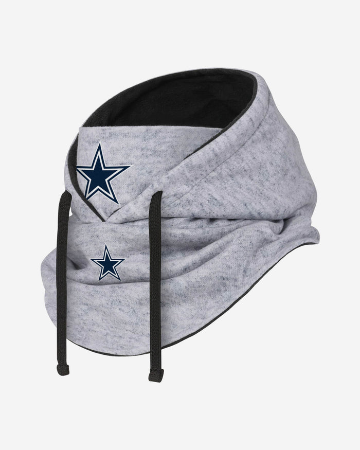 Dallas Cowboys Heather Gray Drawstring Hooded Gaiter Scarf FOCO - FOCO.com