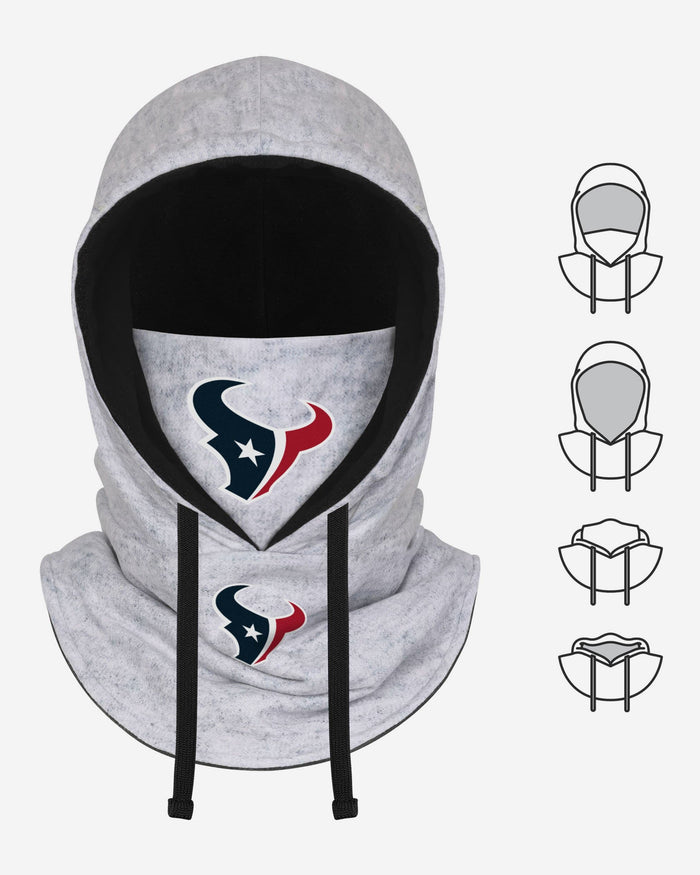 Houston Texans Heather Gray Drawstring Hooded Gaiter Scarf FOCO - FOCO.com