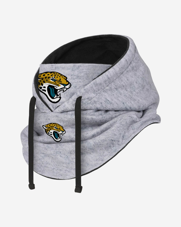 Jacksonville Jaguars Heather Gray Drawstring Hooded Gaiter Scarf FOCO - FOCO.com
