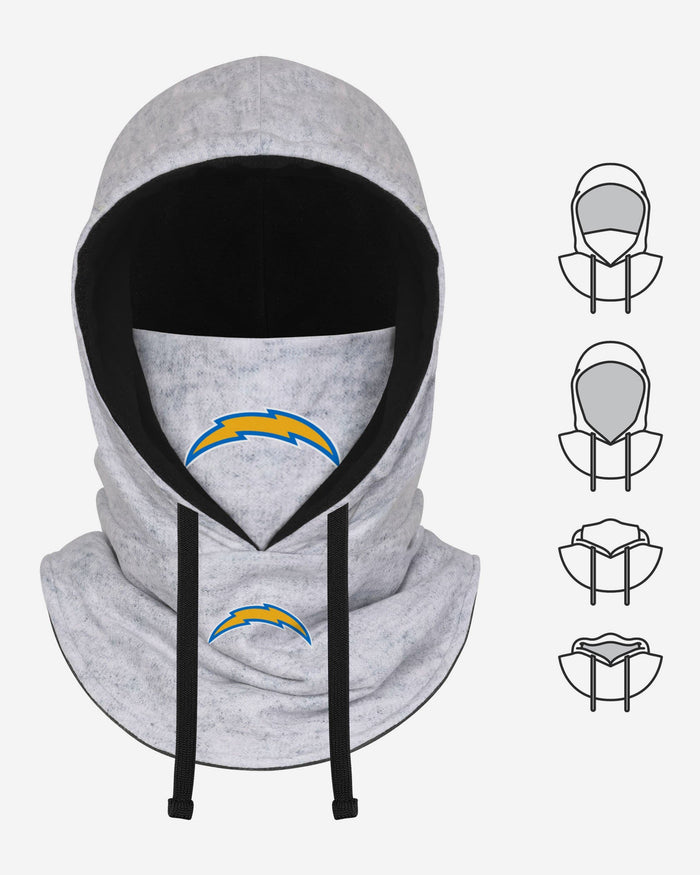 Los Angeles Chargers Heather Gray Drawstring Hooded Gaiter Scarf FOCO - FOCO.com
