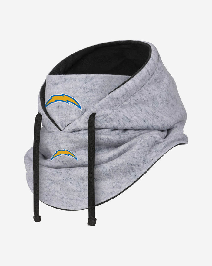 Los Angeles Chargers Heather Gray Drawstring Hooded Gaiter Scarf FOCO - FOCO.com