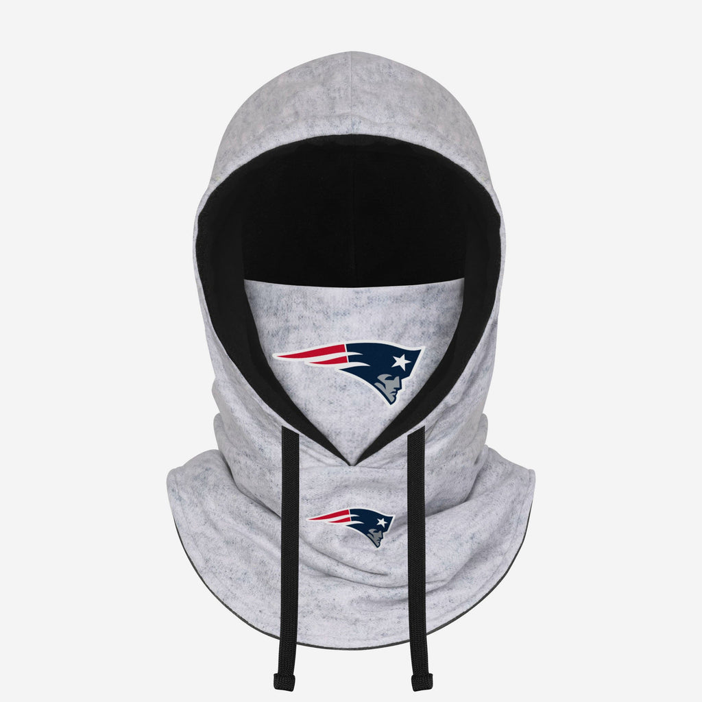 New England Patriots Heather Gray Drawstring Hooded Gaiter Scarf FOCO - FOCO.com