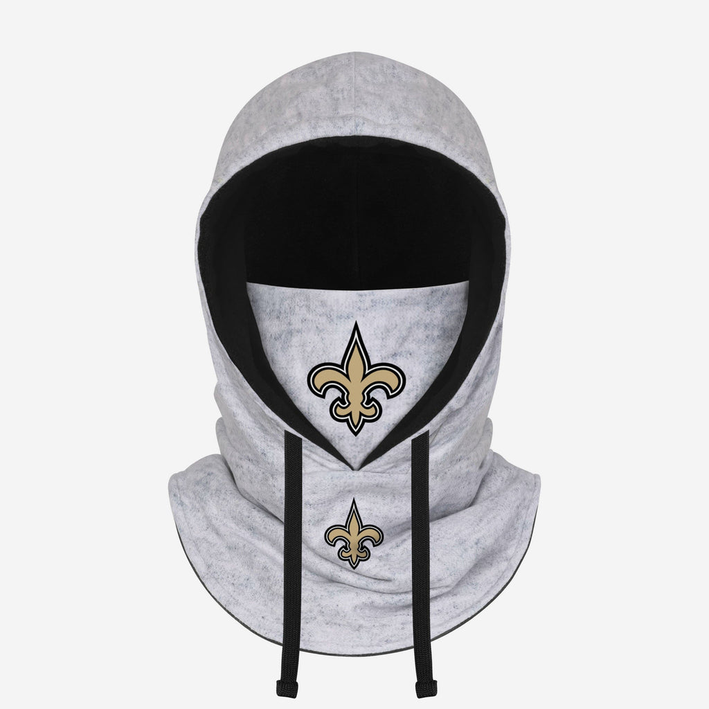 New Orleans Saints Heather Gray Drawstring Hooded Gaiter Scarf FOCO - FOCO.com