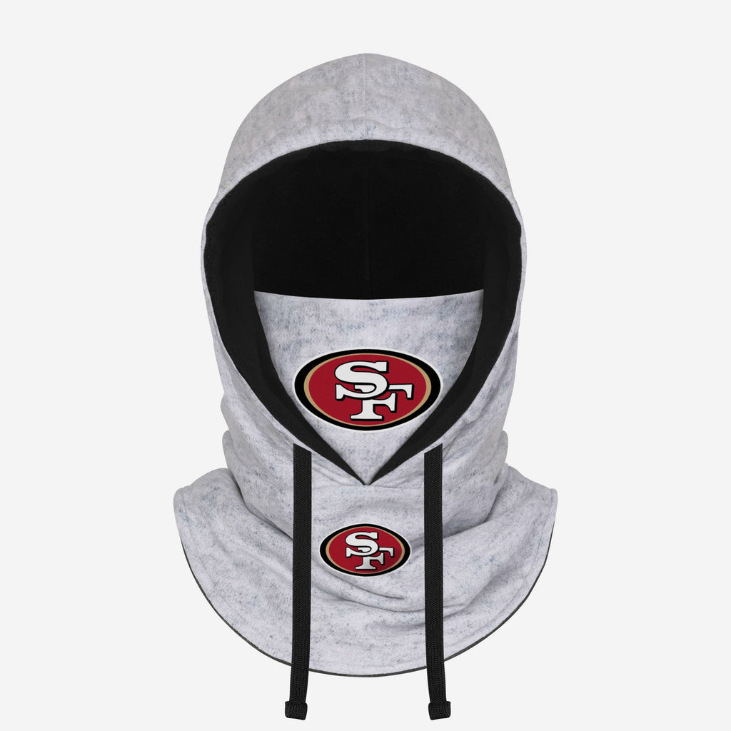 San Francisco 49ers Heather Gray Drawstring Hooded Gaiter Scarf FOCO - FOCO.com