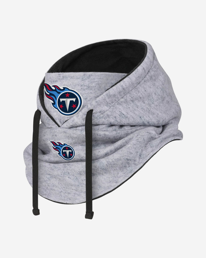 Tennessee Titans Heather Gray Drawstring Hooded Gaiter Scarf FOCO - FOCO.com